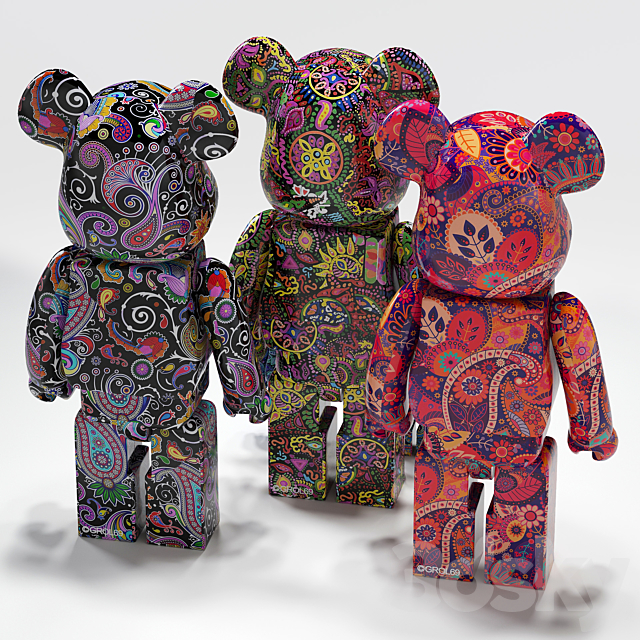 Bearbrick _ Psychedelic Paisley 3DSMax File - thumbnail 5