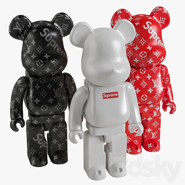 Bearbrick _ Supreme _ Set 3DSMax File - thumbnail 1