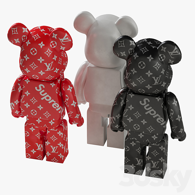 Bearbrick _ Supreme _ Set 3DSMax File - thumbnail 4