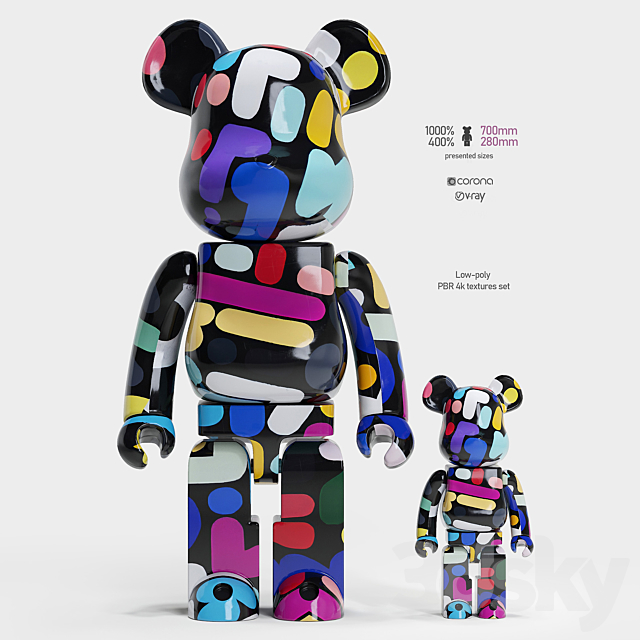 Bearbrick _ Yoon Hyup 3ds Max - thumbnail 1