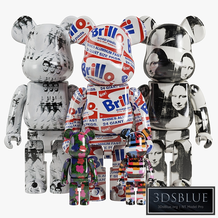 Bearbrick \/ Andy Warhol 3DS Max - thumbnail 3