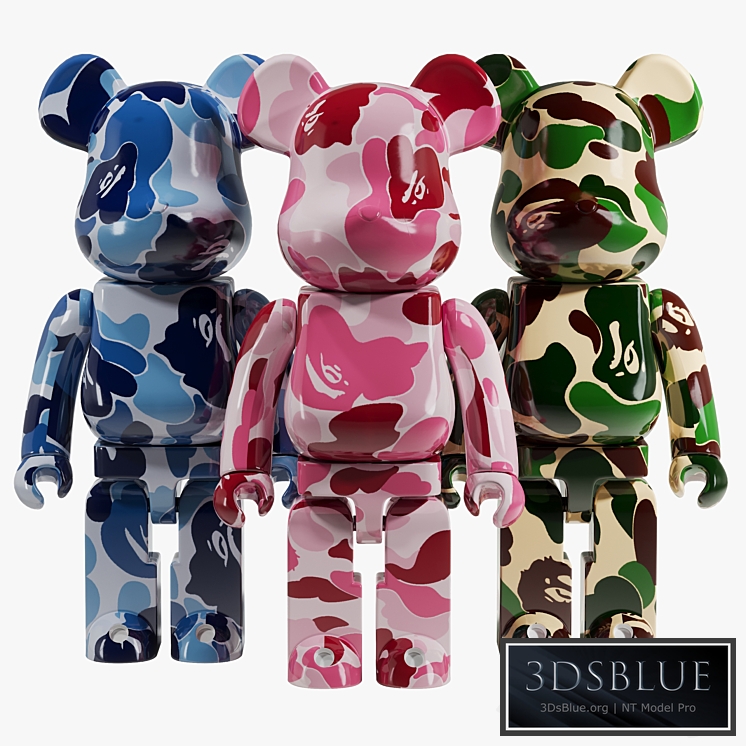 Bearbrick \/ Bape ABC Camo 3DS Max - thumbnail 3