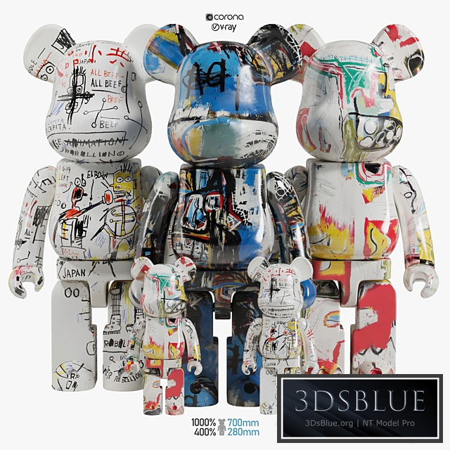 Bearbrick \/ Basquiat ART 3DS Max - thumbnail 3