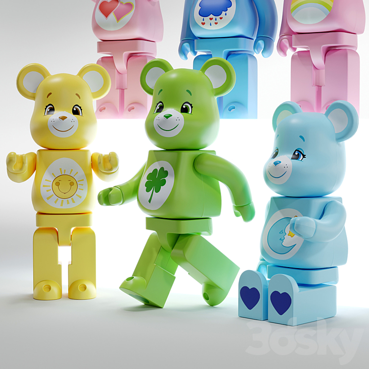 Bearbrick \/ Care bear \/ Set 3DS Max - thumbnail 2