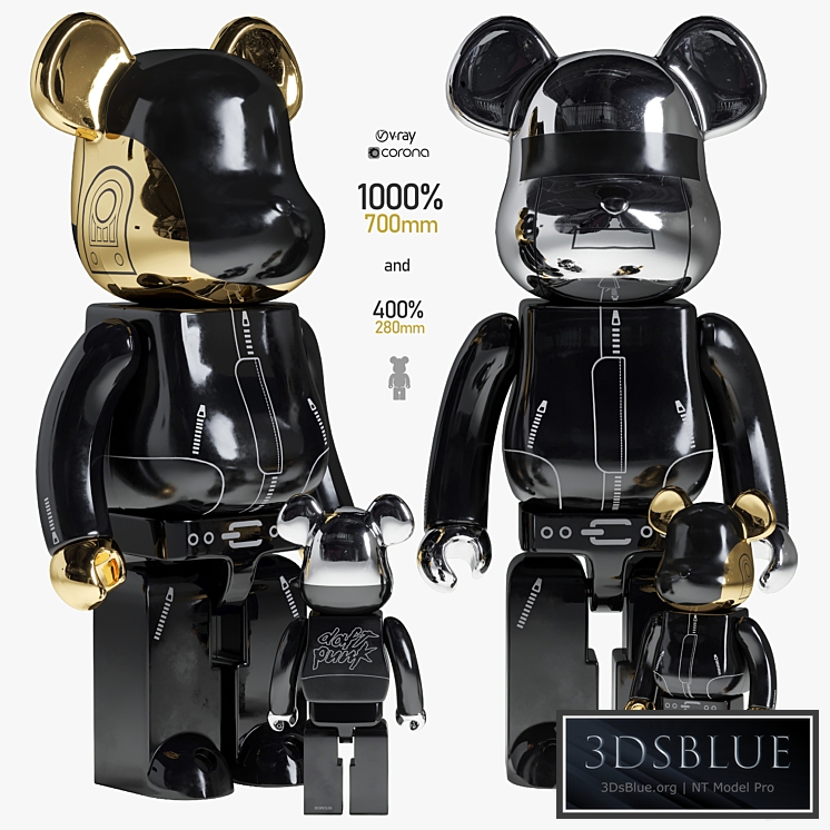 Bearbrick \/ Daft_Punk \/ Alive 3DS Max - thumbnail 3