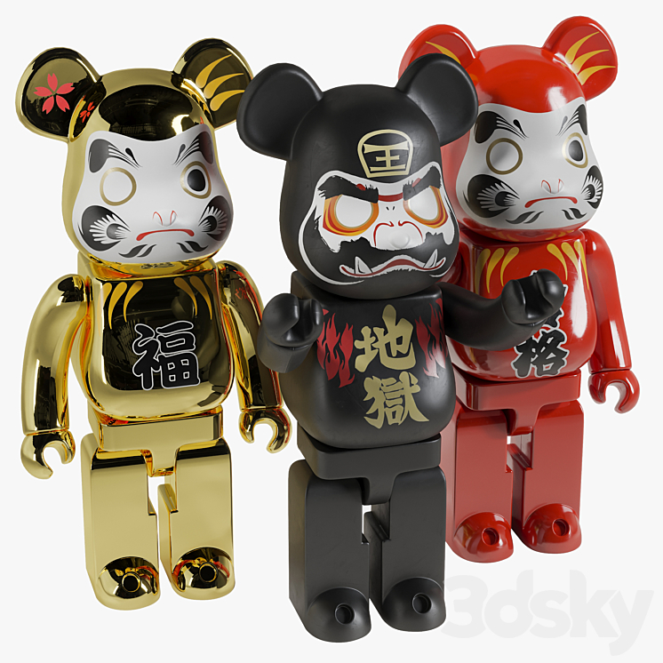 Bearbrick \/ Daruma 3DS Max - thumbnail 2