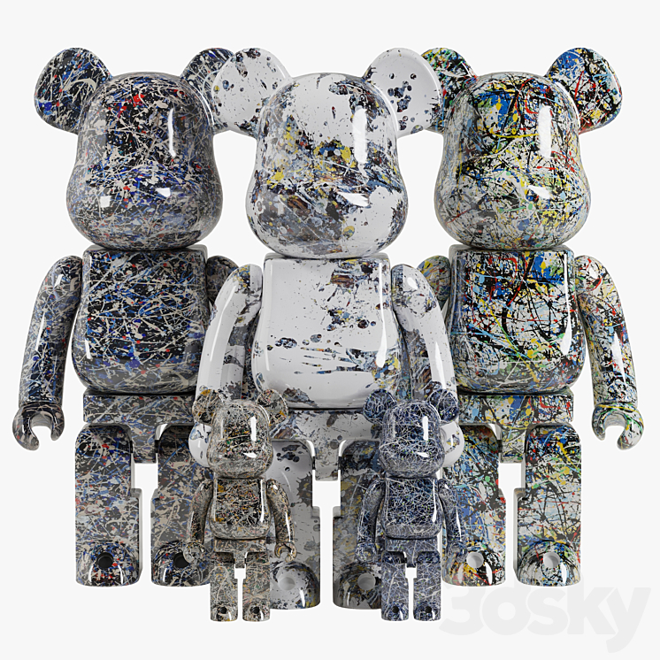 Bearbrick \/ Jackson Pollock 3DS Max - thumbnail 1