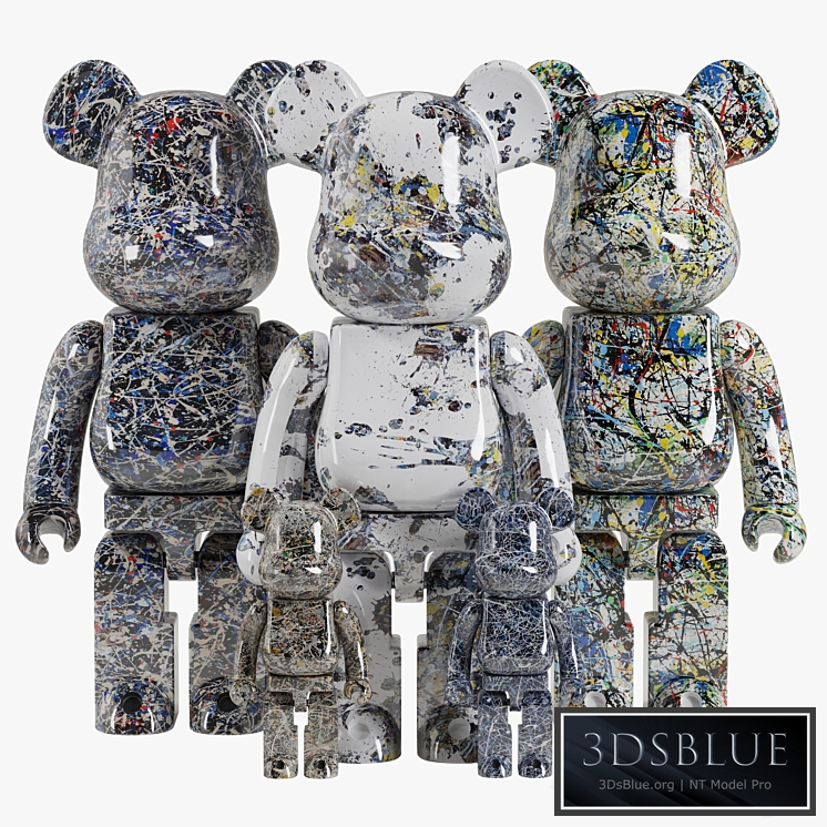 Bearbrick \/ Jackson Pollock 3DS Max - thumbnail 3