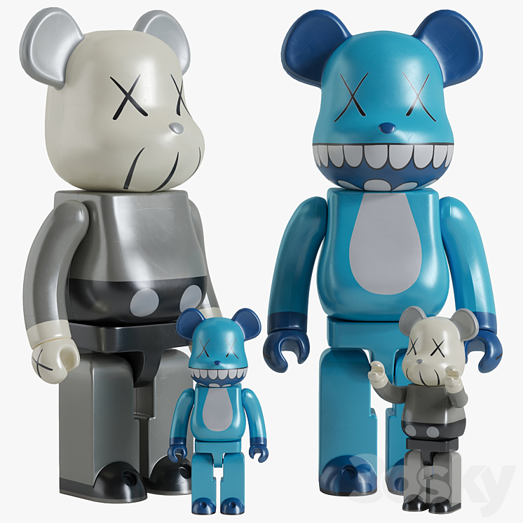 Bearbrick \/ KAWS 3DS Max - thumbnail 1