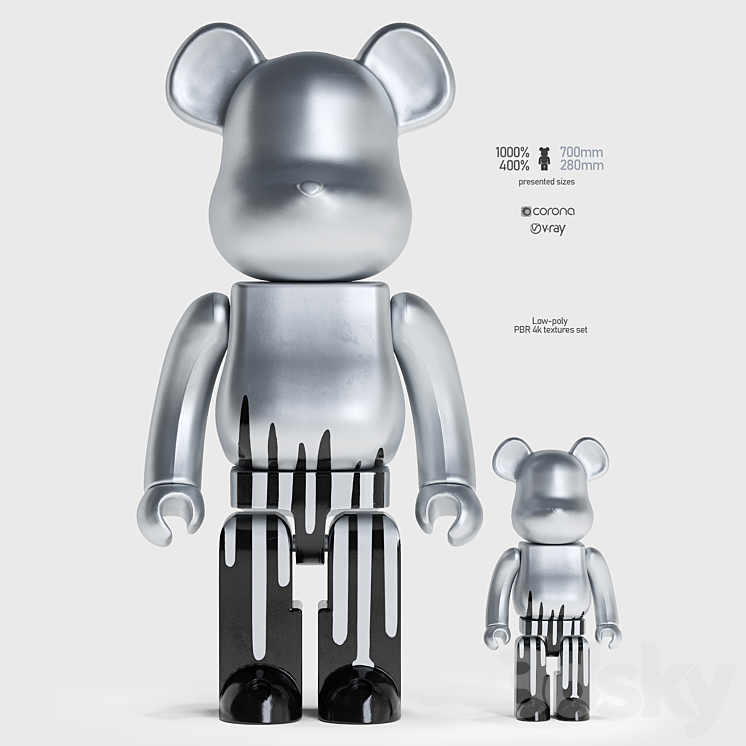 Bearbrick \/ KRINK 3DS Max - thumbnail 1