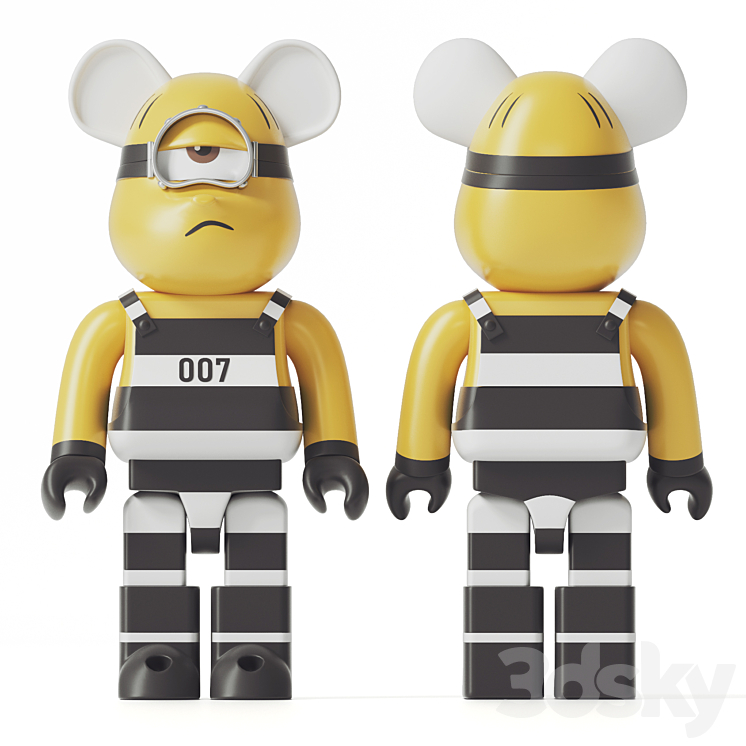 Bearbrick \/ Minions 3DS Max Model - thumbnail 1