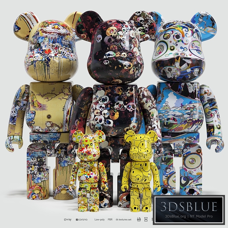 Bearbrick \/ Murakami 2 3DS Max - thumbnail 3