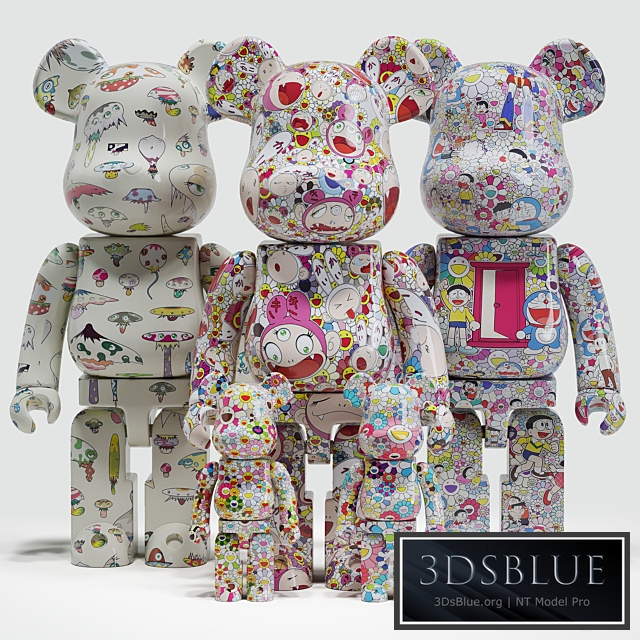 Bearbrick \/ Murakami 3DS Max - thumbnail 3