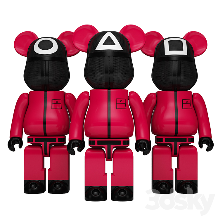 bearbrick squid game pink solider 3DS Max - thumbnail 1