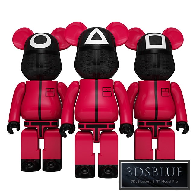 bearbrick squid game pink solider 3DS Max - thumbnail 3