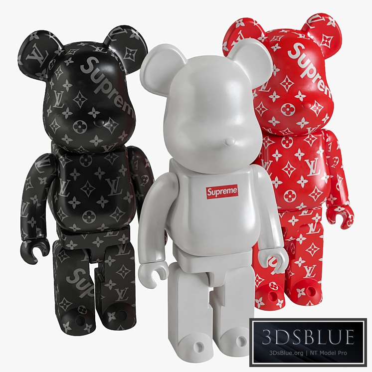 Bearbrick \/ Supreme \/ Set 3DS Max - thumbnail 3