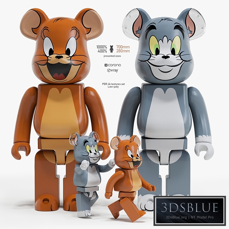 Bearbrick \/ Tom and Jerry 3DS Max - thumbnail 3