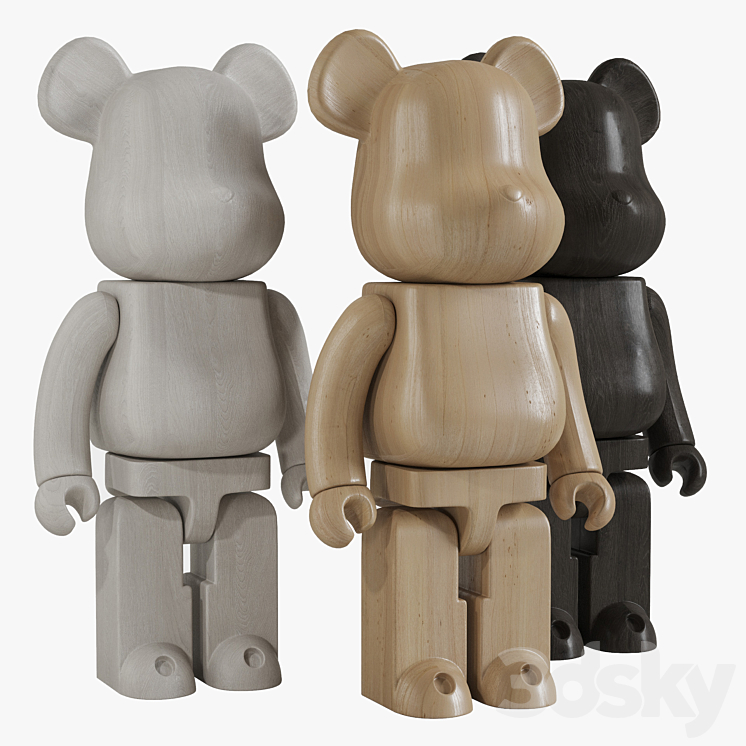 Bearbrick \/ Wood 3DS Max - thumbnail 2