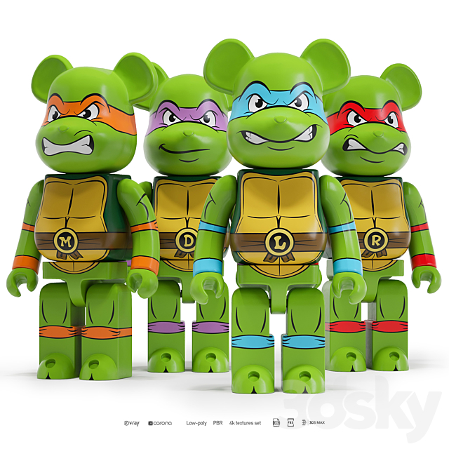 Bearbrick_Ninja Turtles 3DSMax File - thumbnail 1