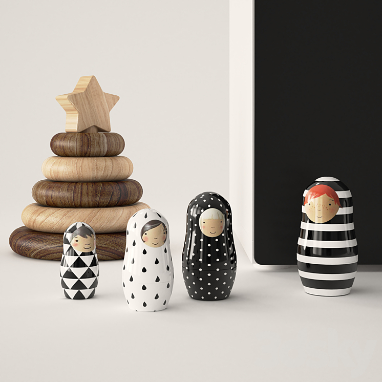 Black and white decor in the nursery Ikea Stuva 3DS Max - thumbnail 2