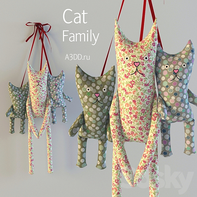 Cats textile hanging 3ds Max - thumbnail 1