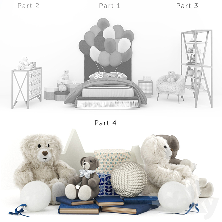 Children furniture nicola bacci tiramisu (part4) 3DS Max - thumbnail 2