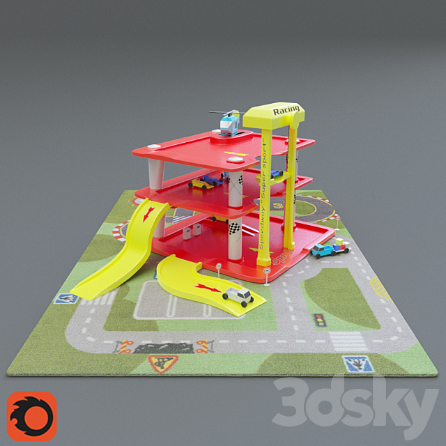 Children race track 3DS Max Model - thumbnail 1