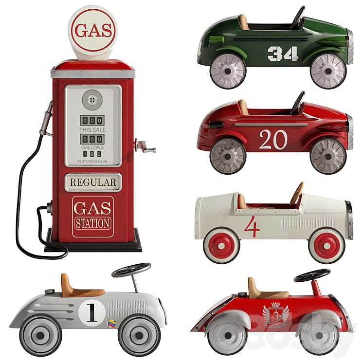 Children retro cars 1 3DS Max - thumbnail 2