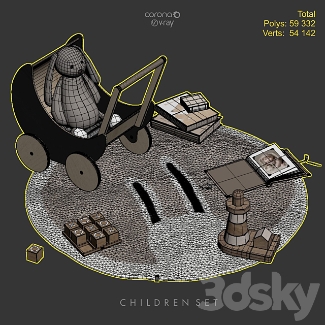 CHILDREN ROOM SET 3DS Max Model - thumbnail 7