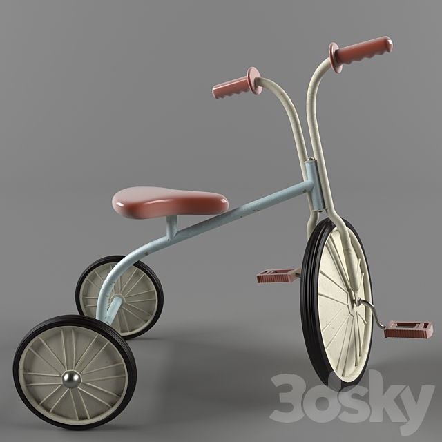 Children’s classic bike 3DS Max Model - thumbnail 2