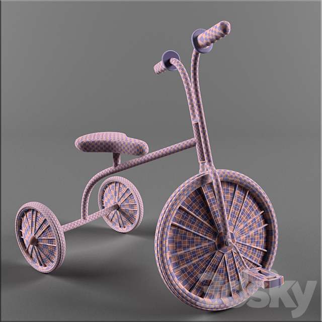 Children’s classic bike 3DS Max Model - thumbnail 3