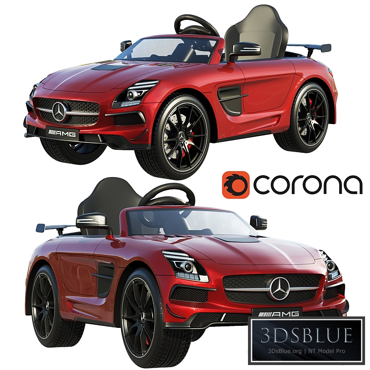 Children's electric car Mercedes-Benz SLS AMG 3DS Max - thumbnail 3