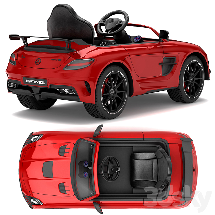 Children's electric car Mercedes-Benz SLS AMG 3DS Max - thumbnail 2