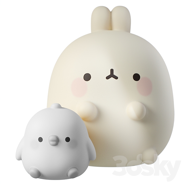 Children’s plastic toy Millimages Molang 3DS Max Model - thumbnail 4