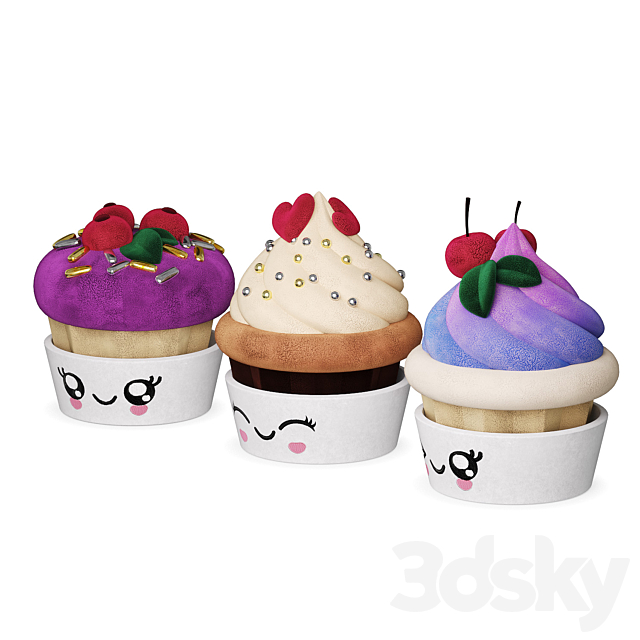 Children’s Toy Plush Cupcake 3DS Max Model - thumbnail 2