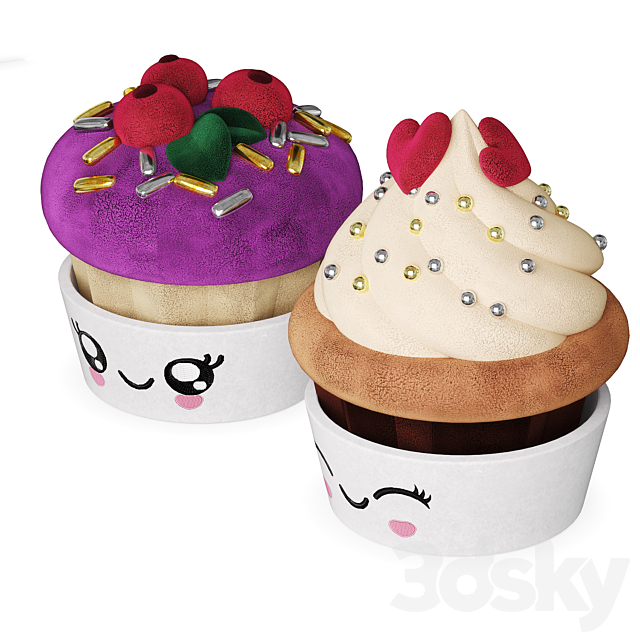 Children’s Toy Plush Cupcake 3DS Max Model - thumbnail 3