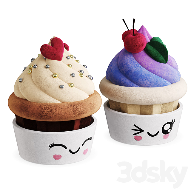 Children’s Toy Plush Cupcake 3DS Max Model - thumbnail 4