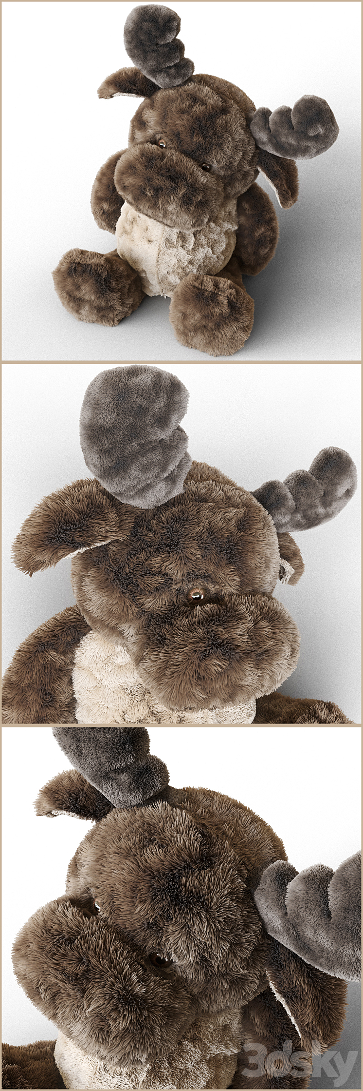 Children's toy plush elk. 3DS Max - thumbnail 2