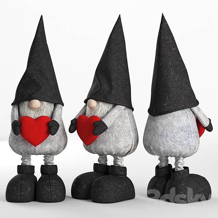 Christmas soft toy Gnome 02 3DS Max - thumbnail 1