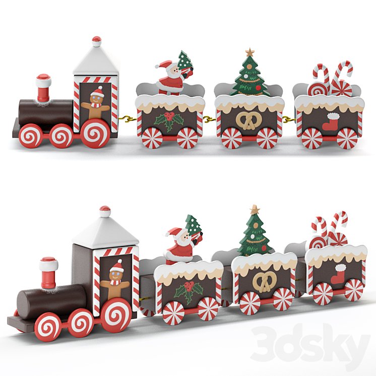 Christmas train 3DS Max Model - thumbnail 1