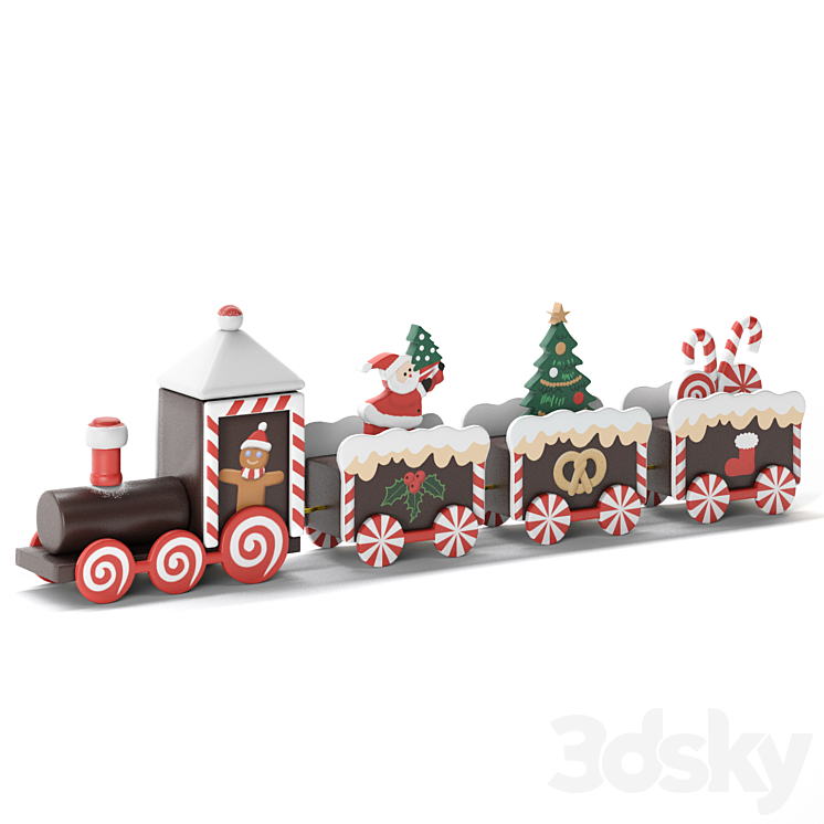 Christmas train 3DS Max Model - thumbnail 2