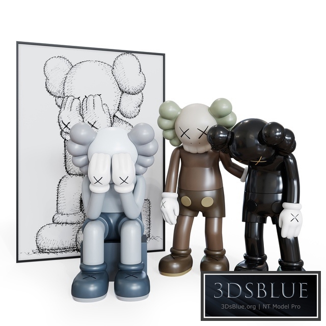 CRYING KAWS set 3DS Max - thumbnail 3