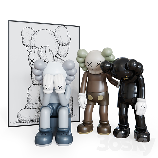 CRYING KAWS set 3DSMax File - thumbnail 1