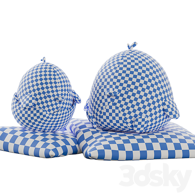 Cute plush chickens in a nest 3DS Max Model - thumbnail 5