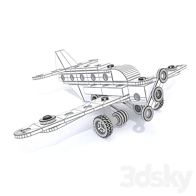 Designer airplane BRIO 3DS Max Model - thumbnail 3