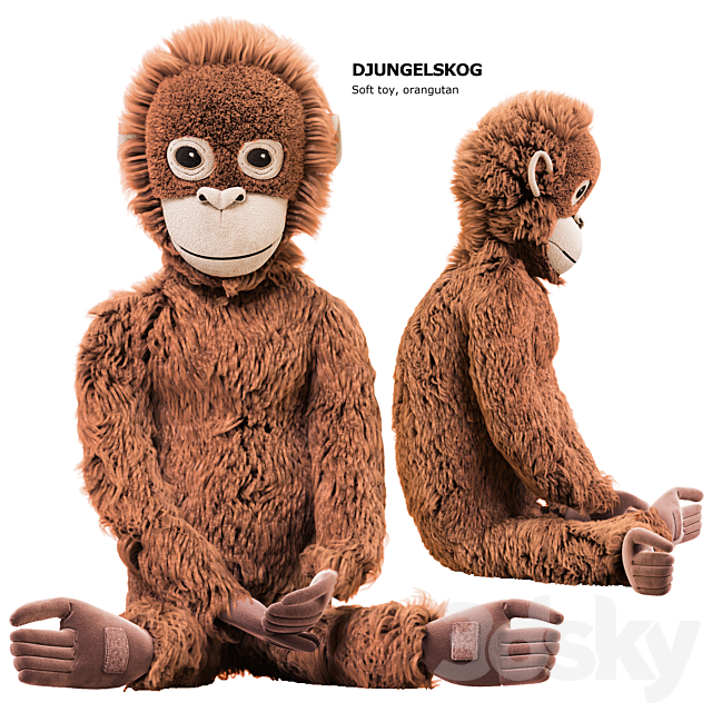 DJUNGELSKOG Soft toy orangutan Ikea _ soft toy DUNGELSKOGEN orangutan Ikea 3DS Max Model - thumbnail 2