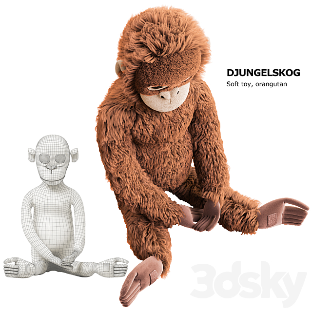 DJUNGELSKOG Soft toy orangutan Ikea _ soft toy DUNGELSKOGEN orangutan Ikea 3DS Max Model - thumbnail 3