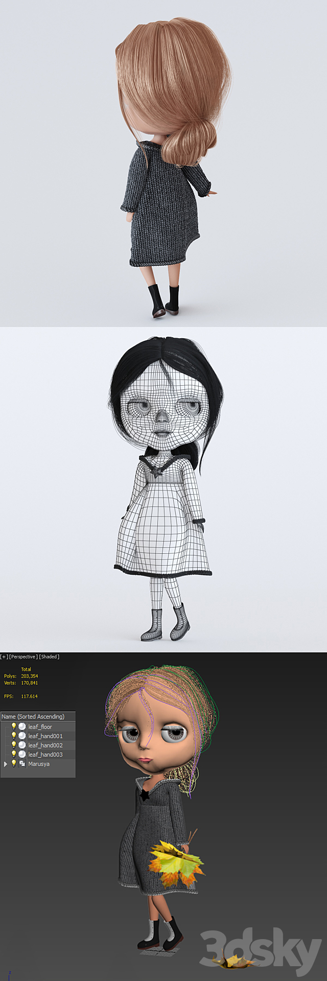 Doll Maroussia 3DS Max Model - thumbnail 3