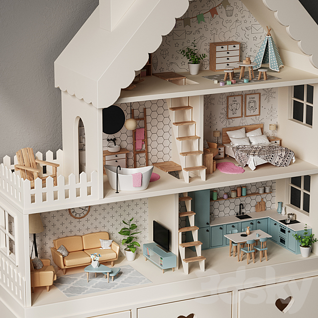 Dollhouse 3DS Max Model - thumbnail 3