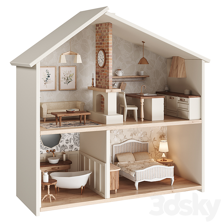 Dollhouse Retro 3DS Max Model - thumbnail 2